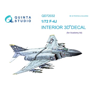QD72032 1/72 3D Декаль интерьера кабины F-4J (для модели Academy)