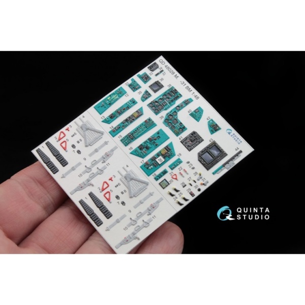 QD48028 3D Декаль интерьера кабины МиГ-31БМ (для модели AMK)