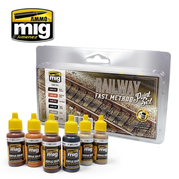 AMIG7471 RAILWAY FAST METHOD PAINT SET AMIG7471 RAILWAY FAST METHOD PAINT SET
