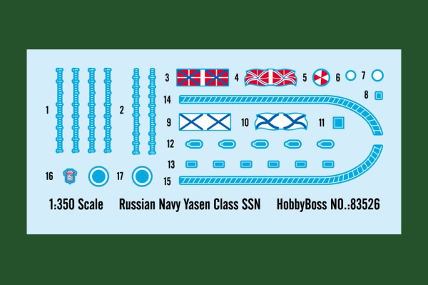 83526 Подводная лодка Russian Navy Yasen Class SSN (Hobby Boss) 1/350