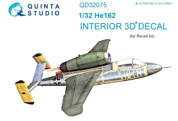 QD32075 3D Декаль интерьера кабины He 162 (Revell)