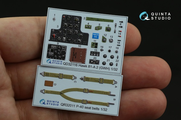 QD32116 1/32 3D Декаль интерьера кабины Hawk 81-A2 (GWH)