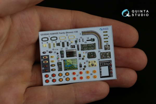 QD35043 1/35 3D Декаль интерьера кабины для семейства HUMVEE (Bronco)