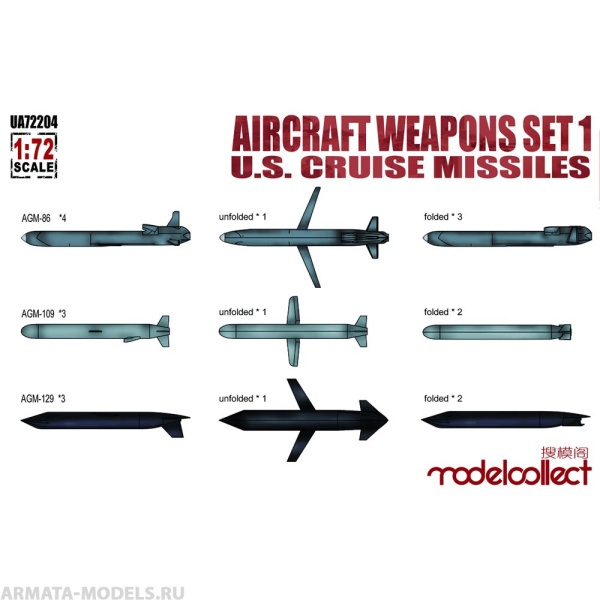 UA72204 Aircraft weapons set1 U.S.cruise missiles