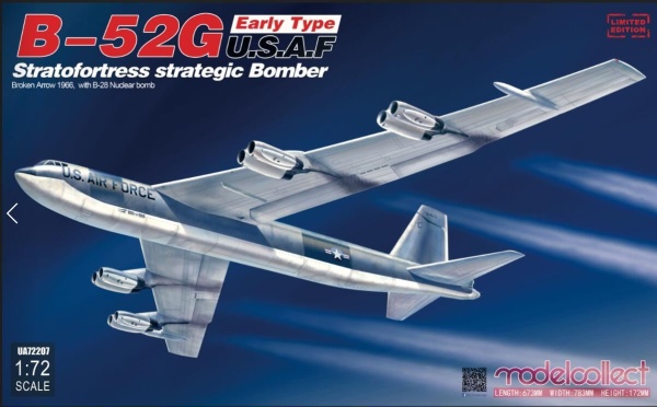 UA72207 B-52G Early Type U.S.A.F Stratofortress Strategic Bomber Broken Arrow 1966, with B-28 Nuclea