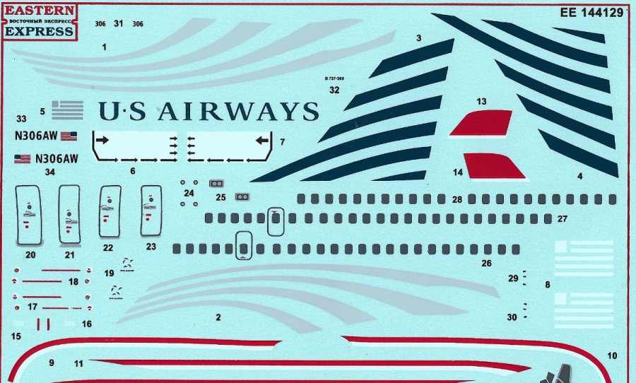 EE144129 Авиалайнер  737-300  US airways