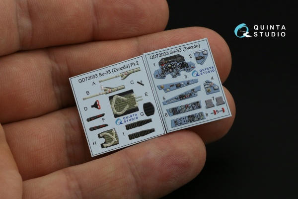 QD72033 1/72 3D Декаль интерьера кабины Су-33 (Звезда)