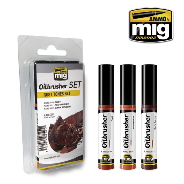 AMIG7501 Ammo Mig OILBRUSHER RUST TONES SET AMIG7501 Ammo Mig OILBRUSHER RUST TONES SET