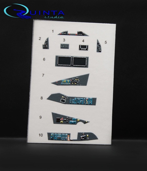 QD72004g 1/72 3D Декаль интерьера кабины Су-57 (для модели Звезда 7319) (серые панели)