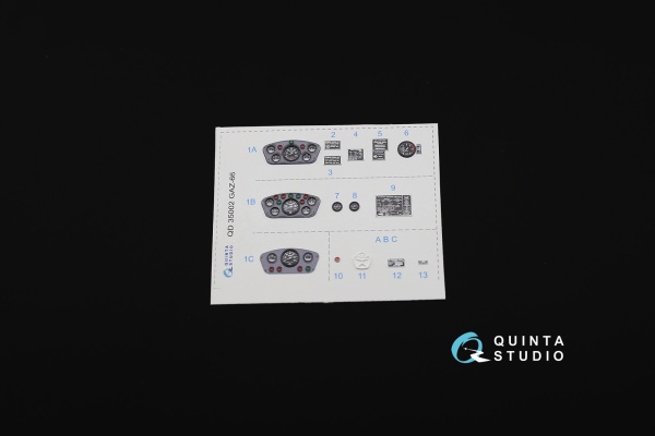 QD35002 1/35 3D Декаль интерьера кабины для семейства ГAЗ-66 (для любых моделей)