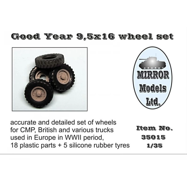 MM35015 1/35 Wheel Set for CMP and British Trucks Goodyear 9.5x16