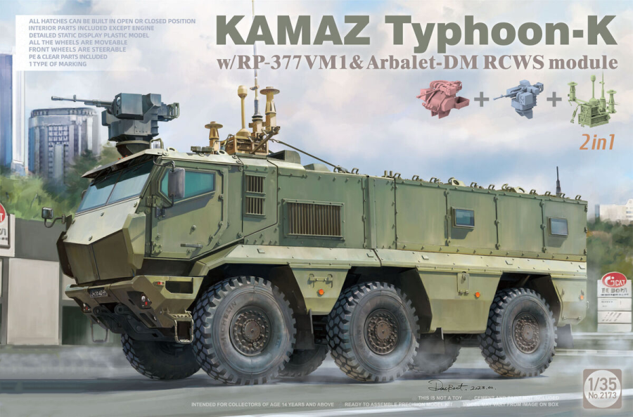 ТА2173 1/35 KAMAZ Typhoon-K w/RP-377VM1&Arbalet-DM RCWS module  2in1