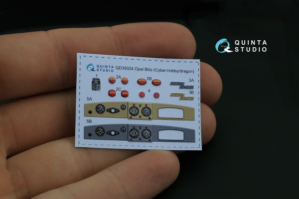 QD35024 1/35 3D Декаль интерьера кабины для Opel Blitz (для модели Cyber-hobby/Dragon)