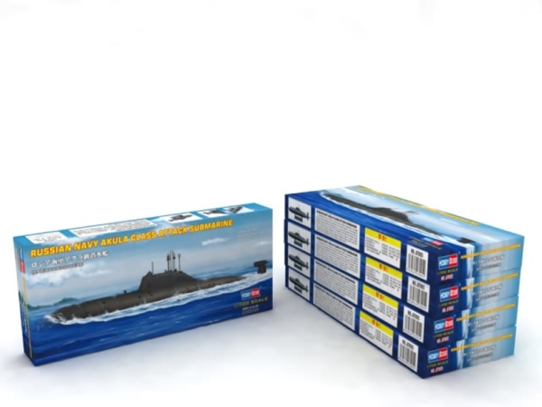 87005 Подводная лодка Russian Navy Akula Class ATTACK SUBMARINE (Hobby Boss) 1/700