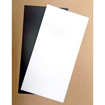 П001 1 лист 0,5mm (Белый) + 1 лист 1,0mm (Чёрный) размер 15x30cm