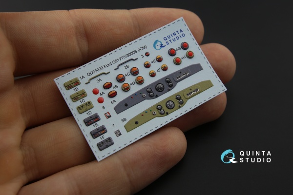 QD35029 1/35 3D Декаль интерьера кабины Ford G917T / v3000s (для модели ICM)