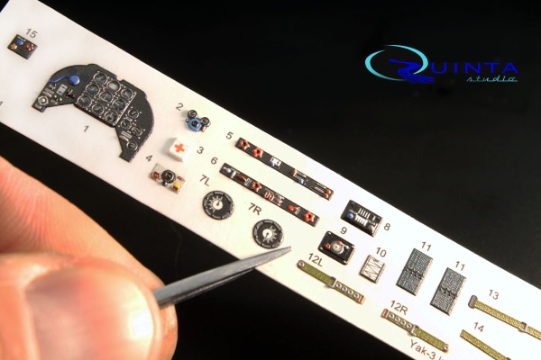 QD48001 1/48 3D Декаль интерьера кабины Як-3  (для модели Звезда 4814)