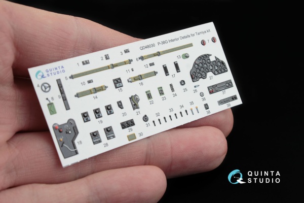 QD48030 3D Декаль интерьера кабины P-38G (для модели Tamiya)