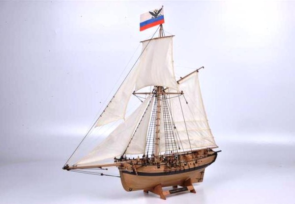 МК0303PXS Набор модели "Тендер Авось" М1:72 груша, шлюпка, паруса