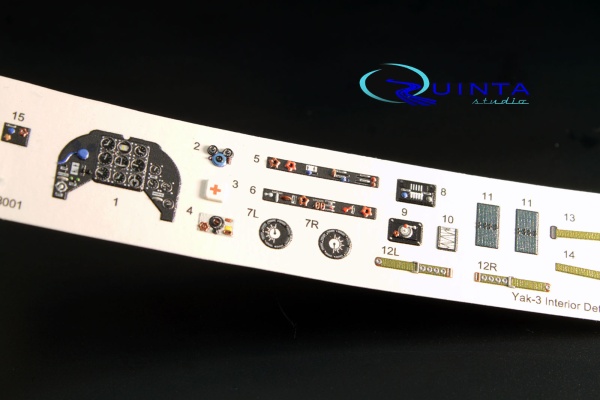QD48001 1/48 3D Декаль интерьера кабины Як-3  (для модели Звезда 4814)