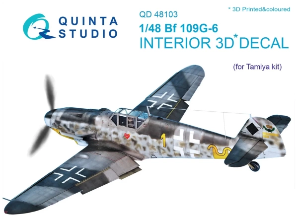 QD48103 3D Декаль интерьера кабины Bf 109G-6 (для модели Tamiya)