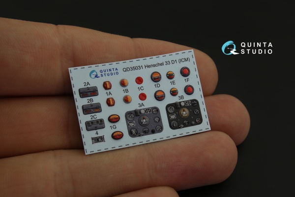 QD35031 1/35 3D Декаль интерьера кабины Henschel 33 D1 (для модели ICM)
