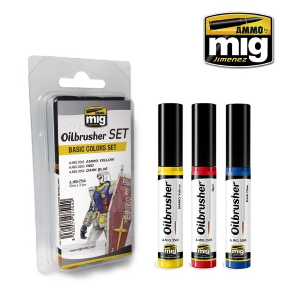 AMIG7504 Ammo Mig OILBRUSHER BASIC COLORS SET  AMIG7504 Ammo Mig OILBRUSHER BASIC COLORS SET