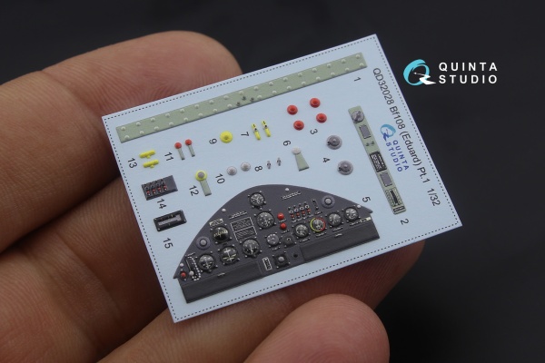 QD32028 3D Декаль интерьера кабины Bf 108 (Eduard)