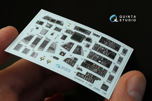 QD48074 3D Декаль интерьера кабины F-14D (для модели AMK)