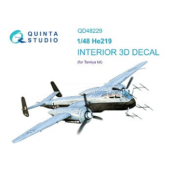 QD48229 1/48 3D Декаль интерьера кабины He 219 (Tamiya)