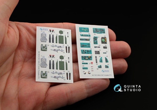 QD72015 3D Декаль интерьера кабины МиГ-31ДЗ (для модели Трубач)
