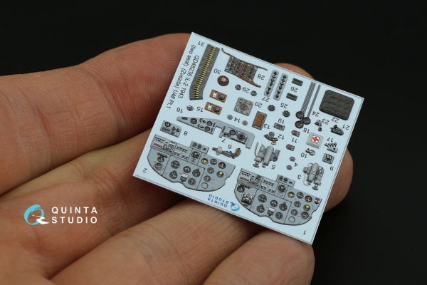 QD48236 1/48 3D Декаль интерьера кабины Ил-2 1943 (двухместный) (для модели Звезда)